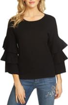 Women's Cece Ruffle Sleeve Sweater - Black
