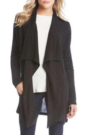 Women's Karen Kane Drape Front Pocket Sweater - Black