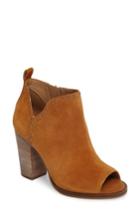 Women's Lucky Brand Lotisha Studded Open Toe Bootie .5 M - Brown