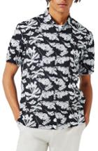 Men's Topman Japanese Floral Print Shirt - Black