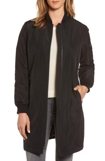 Women's Michael Michael Kors 3/4 Bomber Jacket - Black