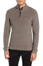 Men's Ted Baker London Lohas Slim Fit Funnel Neck Sweater (s) - Brown