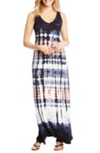 Women's Karen Kane V-neck Tie Dye Maxi Dress - Black