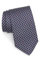 Men's Salvatore Ferragamo Ersilia Print Silk Tie, Size - Blue