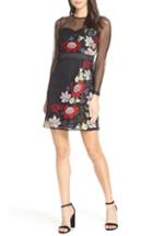 Women's Foxiedox Lana Embroidered Mesh Cocktail Dress - Black