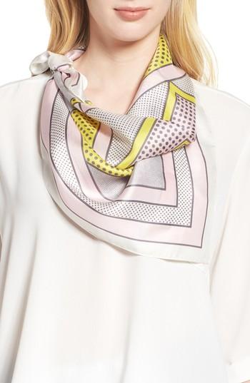 Women's Echo Bayside Geo Square Silk Scarf, Size - Pink
