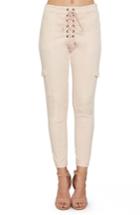 Women's Willow & Clay Tie Front Ankle Skinny Pants - Pink