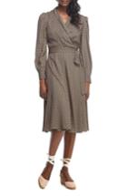 Women's Gal Meets Glam Collection Darcy Shawl Collar Faux Wrap Dress - Green