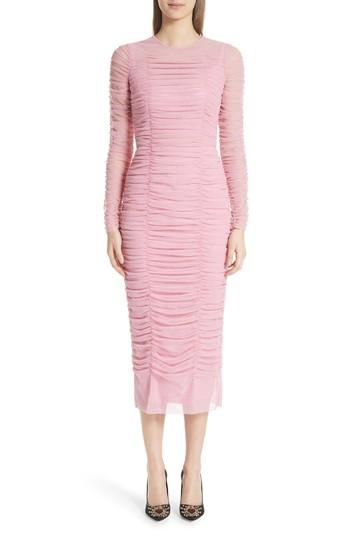 Women's Dolce & Gabbana Ruched Tulle Body-con Dress Us / 46 It - Pink