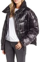 Women's Nvlt Grid Check Puffer Jacket - Black