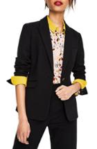 Women's Boden Nell Print Ponte Blazer (similar To 14w-16w) - Black