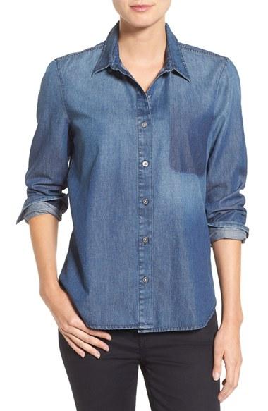 Women's 7 For All Mankind Shadow Pocket Denim Shirt
