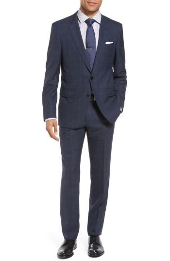 Men's Boss Huge/genius 7 Trim Fit Windowpane Wool Suit