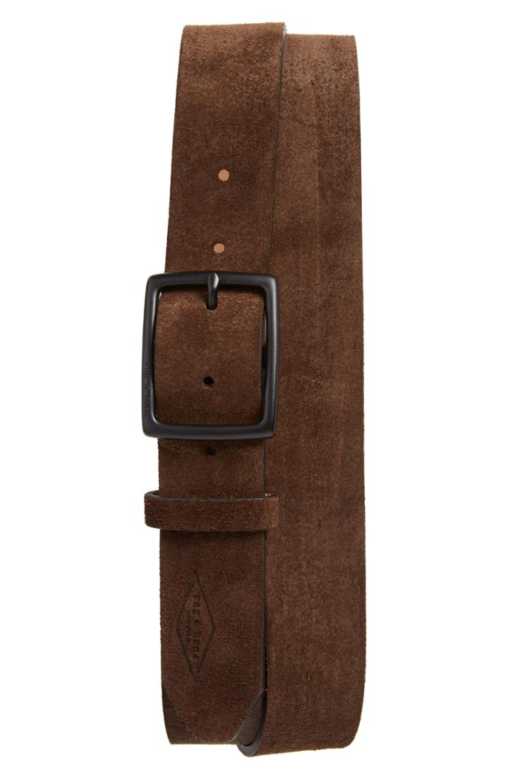 Men's Rag & Bone Rugged Leather Belt - Dark Brown