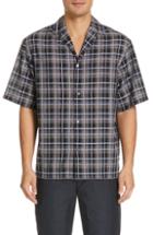 Men's Deveaux Oversize Plaid Camp Shirt - Black