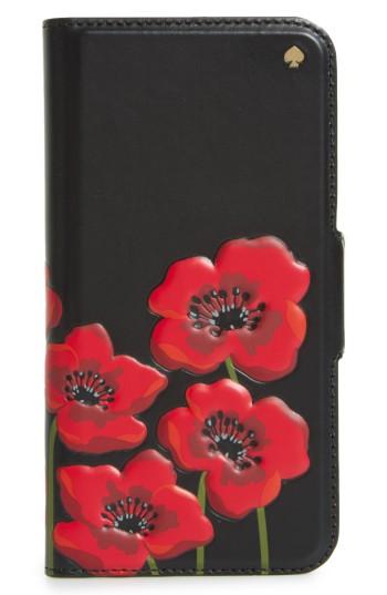 Kate Spade New York Poppy Iphone 7 & 7 Folio Case - Black