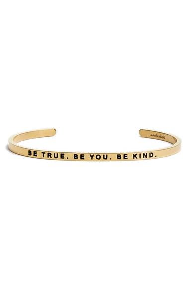 Women's Mantraband 'be True. Be You. Be Kind' Cuff
