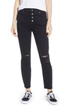 Women's Tinsel Ripped High Waist Ankle Skinny Jeans - Black