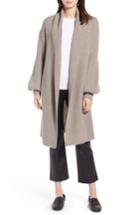 Women's Halogen Blouson Sleeve Long Cashmere Cardigan /small - Brown