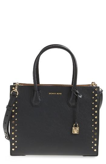 Michael Michael Kors Large Studded Leather Tote - Black