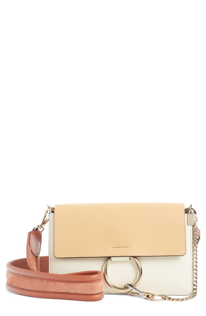 Chloe Faye Colorblock Leather Shoulder Bag -