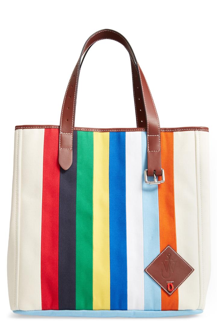 Jw Anderson Patchwork Belt Canvas Tote - Ivory