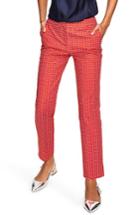 Women's Boden Richmond Polka Dot Stripe Contrast Ankle Pants - Red