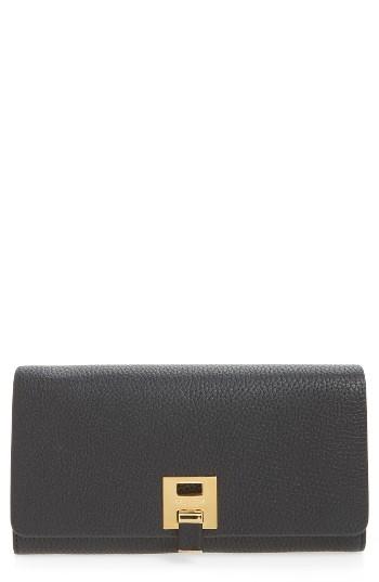 Women's Michael Kors Leather Continental Wallet - Black
