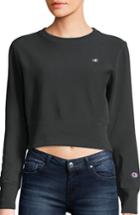 Women's Champion Reverse Weave Crop Sweatshirt - Black