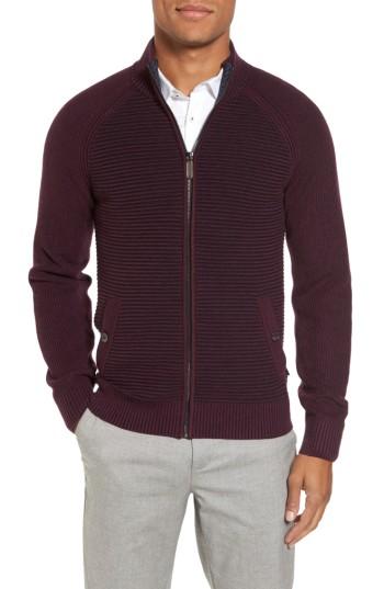 Men's Ted Baker London Modern Slim Fit Raglan Sweater (m) - Purple