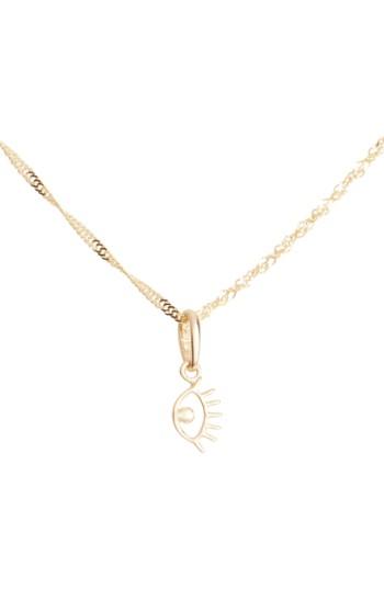 Women's Poppy Finch Eye Charm Short Pendant Necklace
