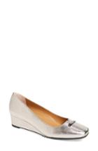 Women's J. Renee Yarall Square Toe Wedge .5 Aaa - Metallic