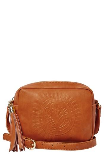 Urban Originals Wild Rose Embossed Vegan Leather Shoulder Bag - Brown