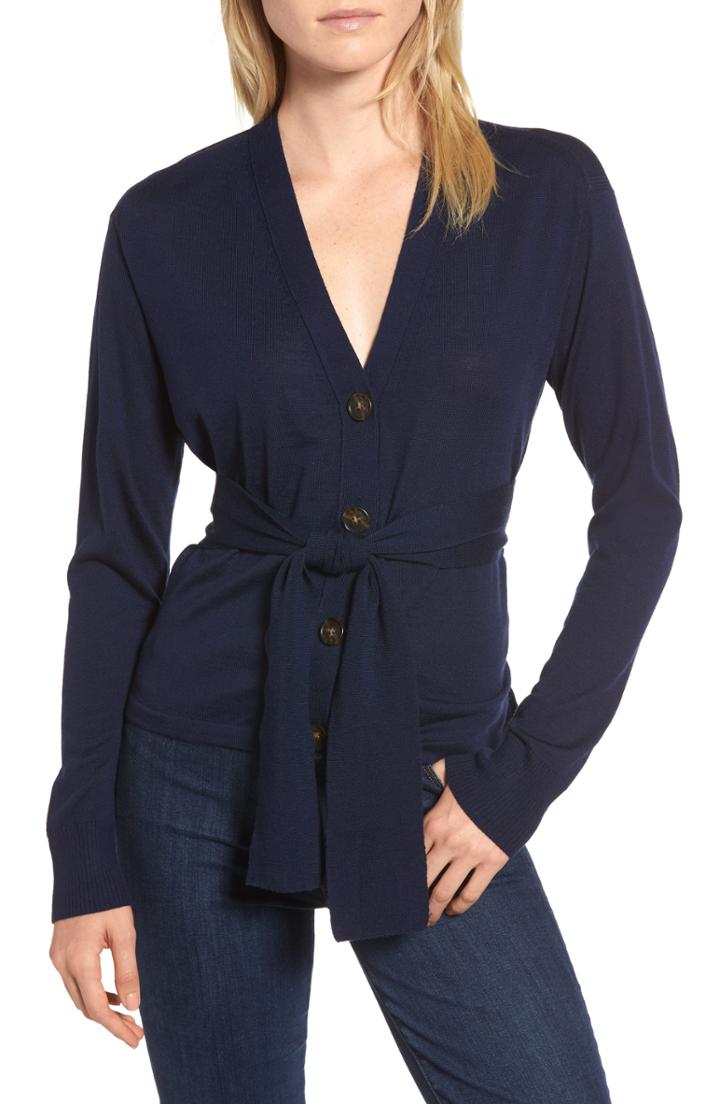 Women's J.crew Sylvia Wool Wrap Cardigan - Burgundy