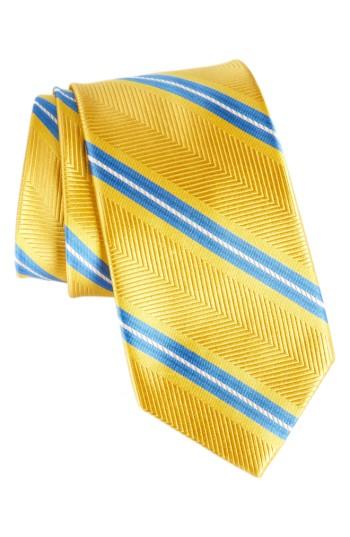 Men's Nordstrom Men's Shop Stripe Silk Tie, Size X-long - Metallic