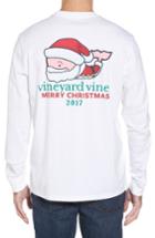 Men's Vineyard Vines Mr. Claus Whale Graphic Pocket T-shirt - White