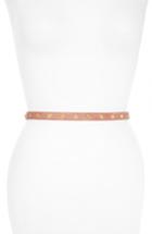 Women's Ada Cala Studded Skinny Leather Belt, Size - Textured Pink