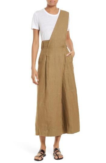Women's Tibi Hessian Linen Jumpsuit - Green