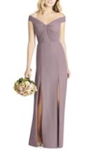 Women's Social Bridesmaids Off The Shoulder Chiffon Gown - Brown