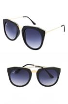 Women's Nem Haute Line 55mm Angular Sunglasses - Black W Grey Gradient Lens