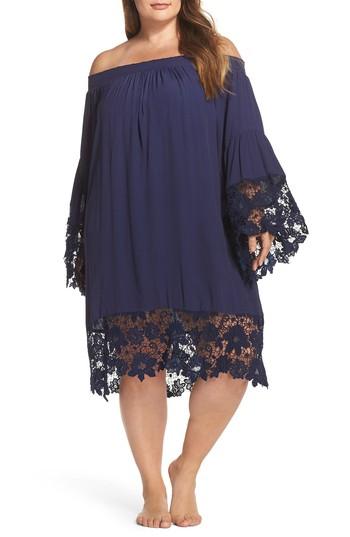 Women's Muche Et Muchette Jolie Lace Accent Cover-up Dress, Size - Blue