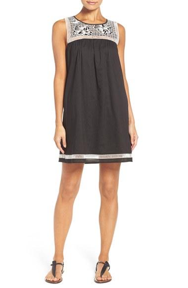Women's Tory Burch Embroidered Yoke Cover-up Dress