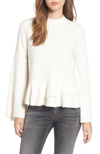 Women's Bp. Ruffle Hem Bell Sleeve Top - Ivory