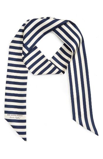 Women's Burberry Stripe Silk Skinny Scarf