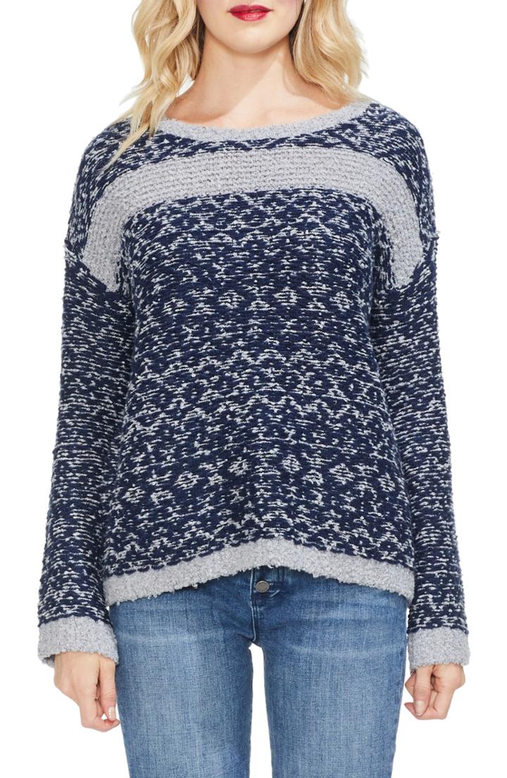 Women's Vince Camuto Novelty Jacquard Sweater - Grey