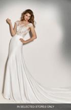 Women's Pronovias Xenine Off The Shoulder Illusion A-line Gown, Size In Store Only - Ivory