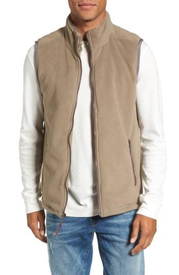 Men's True Grit Fleece Vest With Faux Fur Lining - Brown