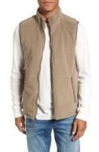 Men's True Grit Fleece Vest With Faux Fur Lining - Brown