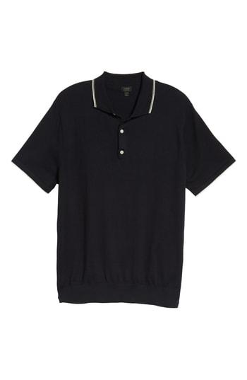 Men's J.crew Tipped Sweater Polo, Size - Blue