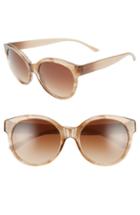 Women's Tory Burch Stacked T 55mm Round Sunglasses - Smoke Horn Gradient